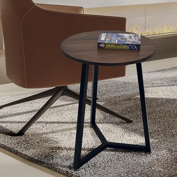 Round Metal Coffee Table Legs,28 Inch Black Iron Dining Table Base Only,Large Circle End Table Legs