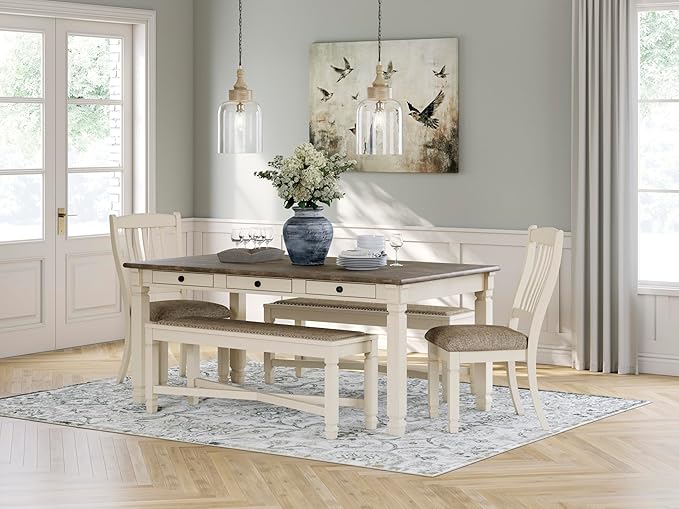 Signature Design by Ashley Bolanburg 20" Upholstered Dining Room Chair, Set of 2, Antique White