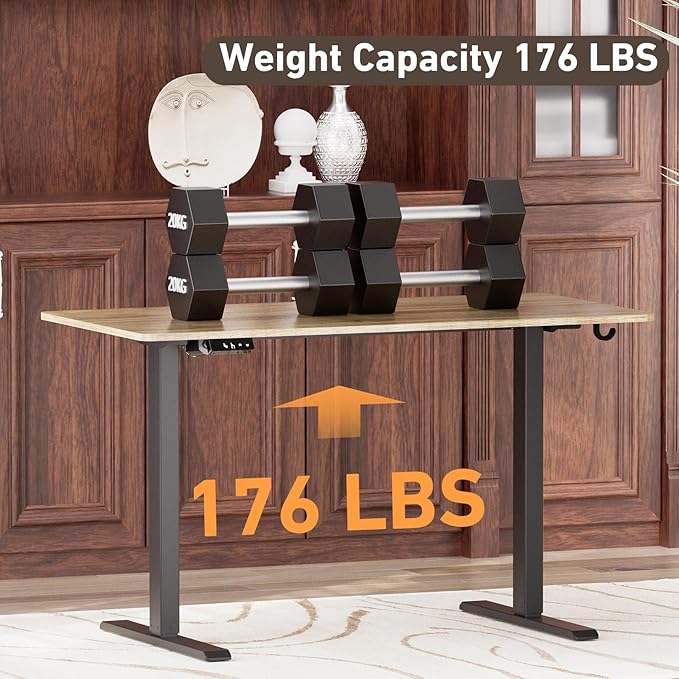 Ywin Electric Height Adjustable Standing Desk with Wheels, 63 x 24 inches Ergonomic Stand Up Desk for Home Office