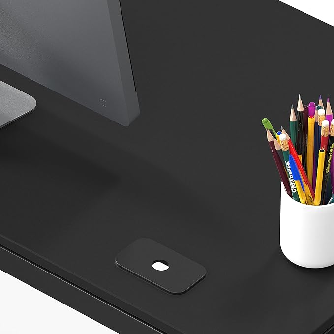 SHW 55-Inch Commercial-Grade Office Computer Desk, Black
