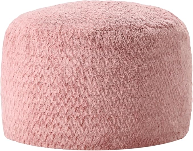 Hobestluk Bean Bag Chair Convertible Beanbag Chairs for Adults, 3 in 1 Bean Bags with Plush Chevron Cover, Adult Bean Bag Chair for Living Room, Bedroom (Pink, Full)
