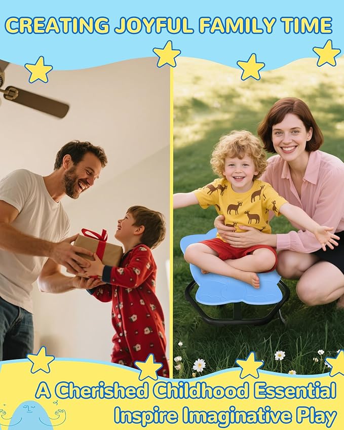 21" L × 19" W Spinning Chair for Autistic Kids, Sensory Toys for Kids with Autism, Sit and Spin, Toddlers & ADHD Children, Sensory Products Swivel Chair