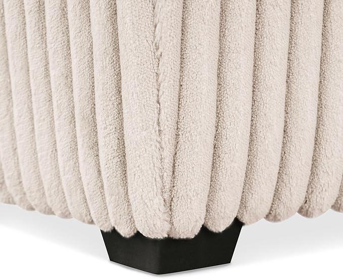 Furniture of America Lennox Modern Chenille 17-inch Square Storage Ottoman with Reversible Tray Top, Upholstered Footstool for Living Room, Bedroom, Entryway, Beige Pink