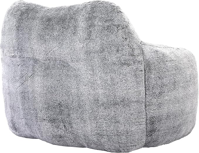 Furniliving Bean Bag Chair, Giant Bean Bag Chair Stuffed Floor Sofa for Adults Comfy Bean Bag Sofa with Back Support, Oversized Bean Bag Couch for Living Room Bedroom Dorm Office, Teddy, Dark Grey