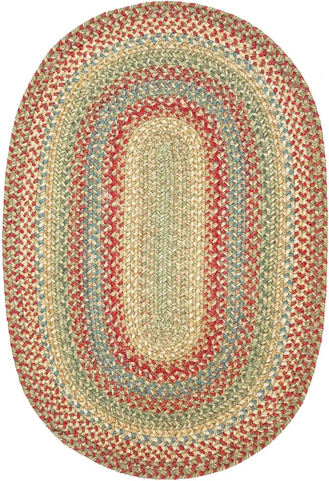 Azalea Multi Color Oval Braided Rug, Jute, 27"x45" - Perfect Country Primitive Decor for Entryway, Kitchen, Everywhere