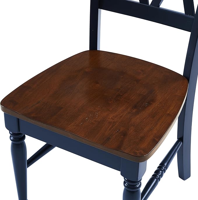 Crosley Furniture Shelby 5-Piece Traditional Dining Table Set for 4, Dinner Tables with Kitchen Chairs, Navy/Dark Cherry