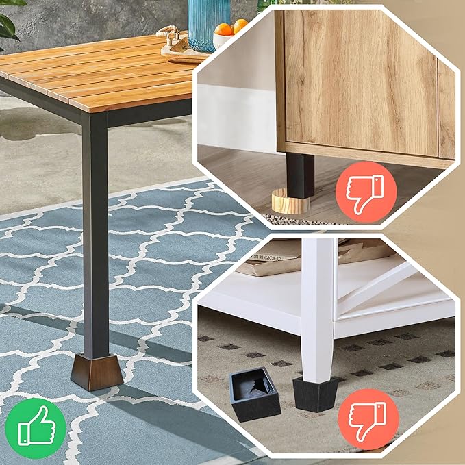 Sopicoz Wooden Furniture Risers Tapered Bed Risers (Brown 4pcs, 2 inch Pyramid)