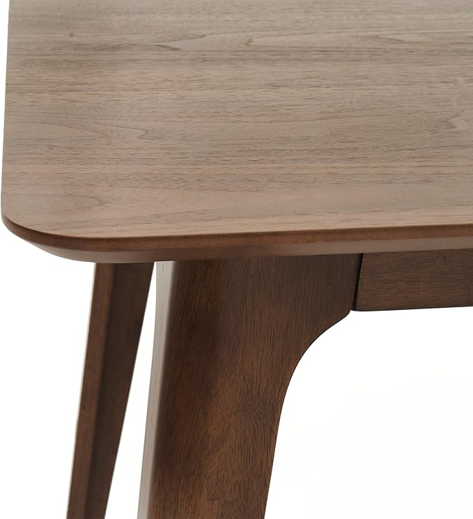 Ball & Cast 5-Piece Dining Table Set for 4,Kitchen Table Set W/ 47" Rectangle Table,Living Room Furniture W/ 4 Upholstered Chairs,for Dining Room,Kitchen,Restaurant,Walnut+Light Beige