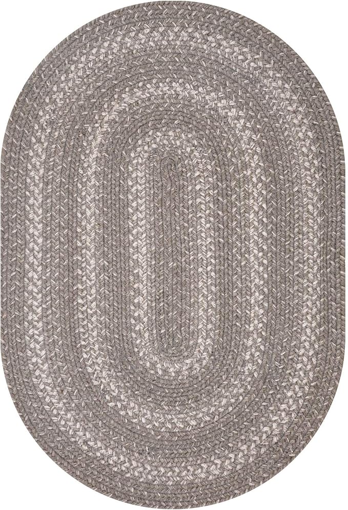 Grey Cloud Jute Braided Oval Rug, 4x6' - Grey, Warm Farmhouse Country Decor, Perfect for Bedrooms, Kitchens and Large Entryways - Pet Friendly, Reversible and Easy to Clean