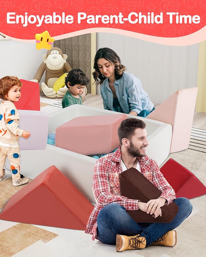 Kids Play Sofa, Tangram Square Puzzles Couch Furniture, Modular Kids Play Couchs Furniture, Puzzle Solving Couch Building Fort for Playroom Bedroom Boys Girls Teens, Glow