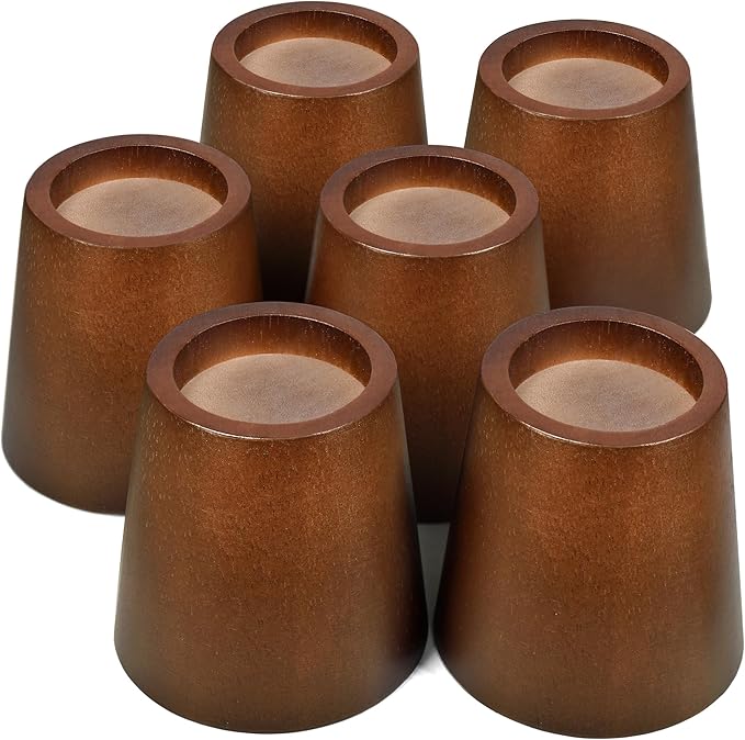 Sopicoz Wooden Bed Risers 3 Inch Round Furniture Risers Set of 6, Heavy Duty Wood Bed Lifts Risers for Bed Frame, Table, Sofa, Couch, Desk, Dresser