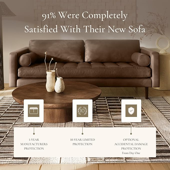 POLY & BARK Napa Furniture, 88.5 inches, Cocoa Brown