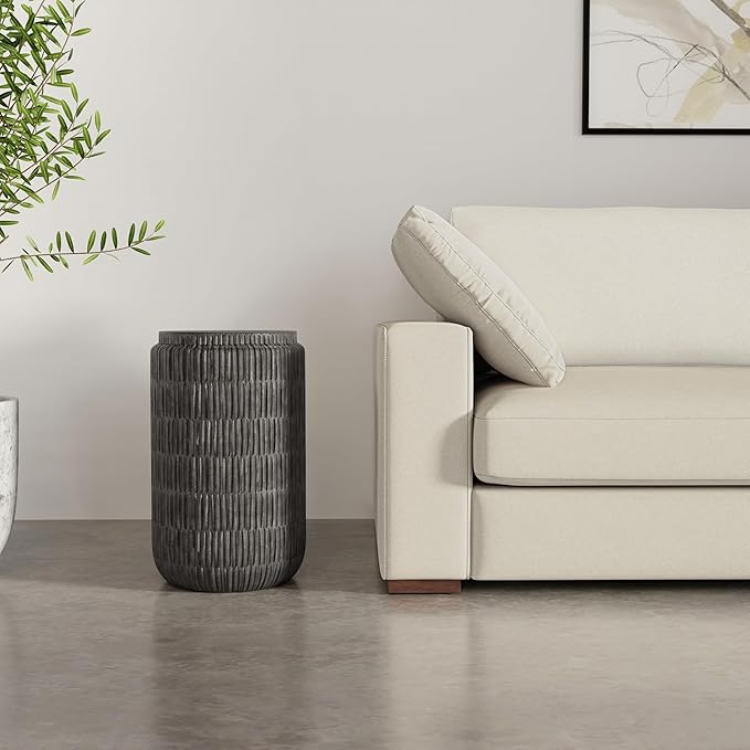 SIMPLIHOME Juno Metal Side Table in Graphite, 14.6 x 14.6 x 21.5 inches, Cast Aluminum Round Top for Living Room, Bedroom, Entryway, Assembled