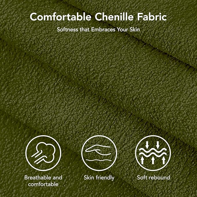 Vipbear 3-in-1 Chenille Convertible Sofa Bed, Pull Out Sleeper Sofa with Side Pocket & Adjustable Backrest, Tool-Free Assembly, Folding Loveseat for Living Room, Apartment, Green