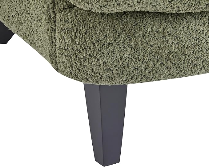 Christopher Knight Home Colby Boucle Upholstered Club Chair, Living Room Accent Chair, Wooden Frame, Flared Armrest, Plush Thick Cushion, Reading Lounge Chair, Space-Saving Furniture, Olive Green
