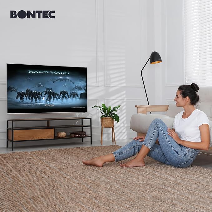 BONTEC Full Motion TV Wall Mount for 23-70 Inch TVs, Articulating Dual Arm Bracket with Tilt Swivel, Fits LED OLED LCD Flat Curved Screens, Max VESA 400x400 mm, Holds 99 lbs, Wall Panel Length 16.1in