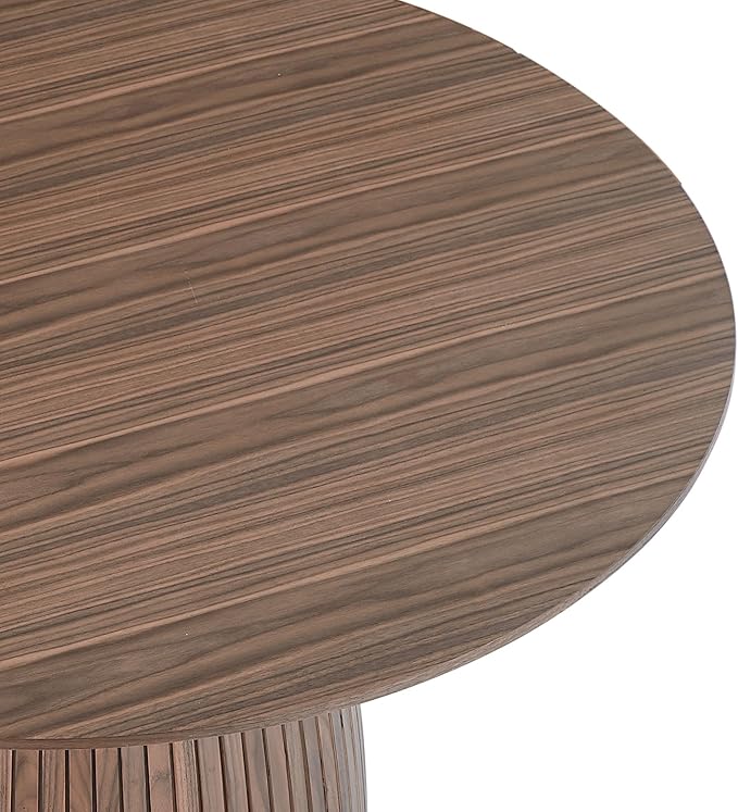 Wooden Kitchen Round Dining Table for 4-6, Round Kitchen Table with Circular Tabletop with Wood Pedestal Base, Rustic Farmhouse Furniture