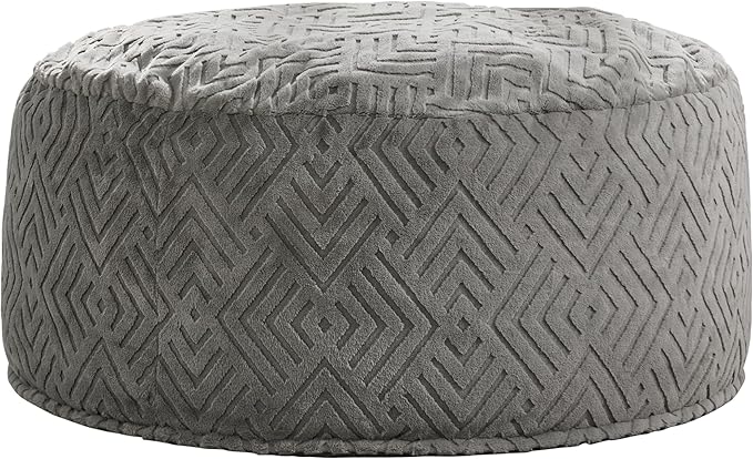 Hobestluk Bean Bag Chairs Adults Beanbag Chair with Filler Large Bean Bags with Fluffy Embossed Cover, Giant Bean Bag Chairs for Adults (Grey, 5FT - 50” x 50” x 24”)