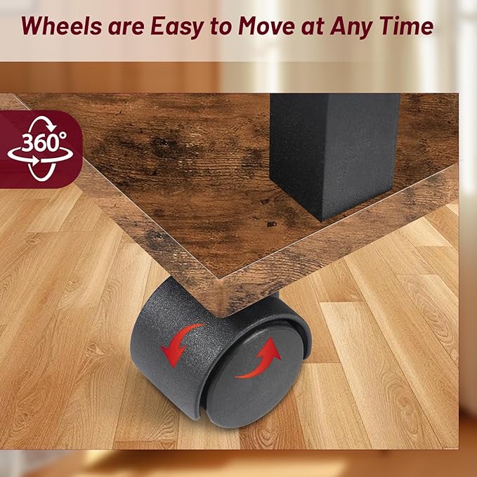 Side Table Set of 2, Side Table with Charging Station and Drawer, Narrow End Table with USB Ports and Outlets for Small Space, Living Room, Bedroom and Office, with 4 Wheels