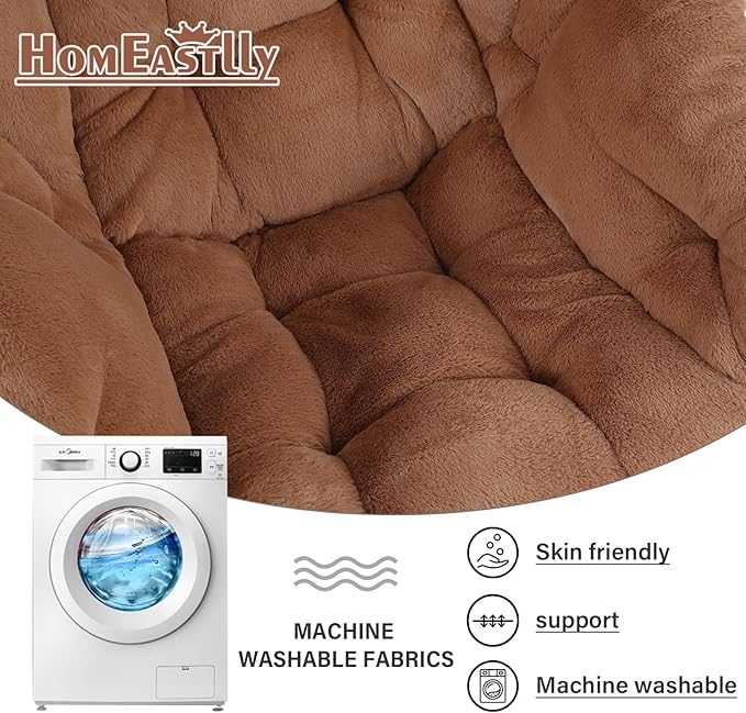 Lazy Chair with Ottoman, Reading Chair with a Pillow, Leisure Sofa Armchair with Ottoman, Large Accent Lounge Chair for Bedroom, Living Room, Dorm Room, Plush Brown