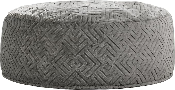 Hobestluk Bean Bag Chairs Adults Beanbag Chair with Filler Large Bean Bags with Fluffy Embossed Cover, Giant Bean Bag Chairs for Adults (Grey, 6FT - 70" x 70" x 15")