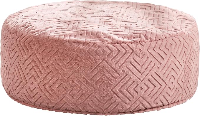 Hobestluk Bean Bag Chairs Adults Beanbag Chair with Filler Large Bean Bags with Fluffy Embossed Cover, Giant Bean Bag Chairs for Adults (Pink, 5FT - 50” x 50” x 24”)