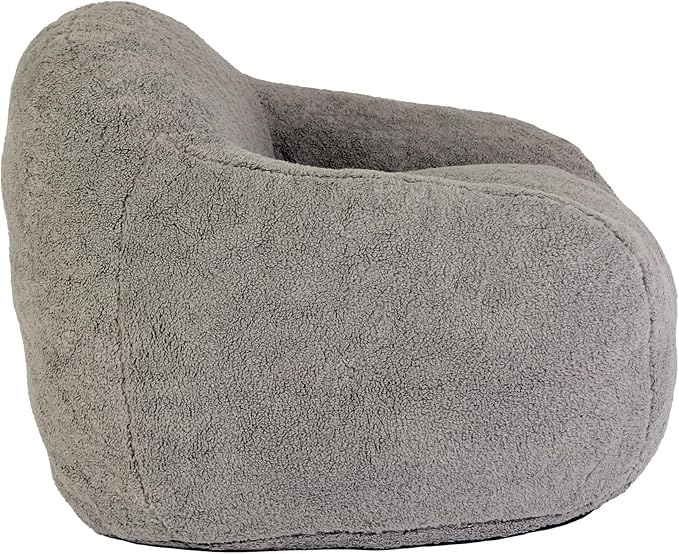 Furniliving Bean Bag Chair, Oversized Bean Bag Couch for Adults Comfy Bean Bag Sofa with Back Support, Giant Bean Bag Chair Stuffed Floor Sofa for Living Room Bedroom Dorm Office, Teddy, Light Grey