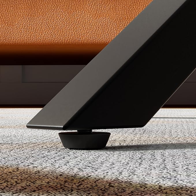 White Marble Coffee Table Modern Rectangular 40 Inch Living Room Table with Black Metal Legs Simple Stylish Center Table for Living Room Office