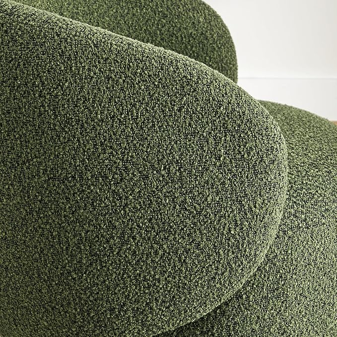 Swivel Accent Chair Round Barrel Armchair Upholstered Performance Fabric for Living Room Bedroom Waitingroom,1 Box,Moss Green