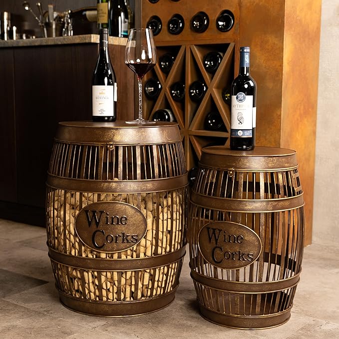 Wine Barrel Table - Cork Catcher Accent Table. Cork Holder Decorative and Storage - 2000 Corks - Regular