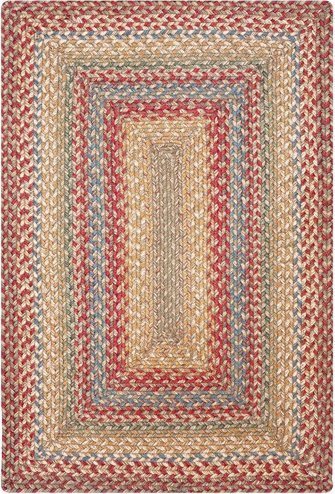 Azalea Multi Color Jute Braided Rug, 20x30 Rectangle - Perfect Country Primitive Decor for Kitchen, Entryway, Everywhere