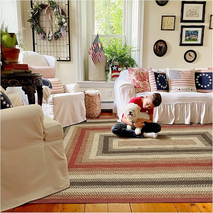 Homespice Chester 6x9' Braided Area Rug, Ideal for a Rustic Bedroom