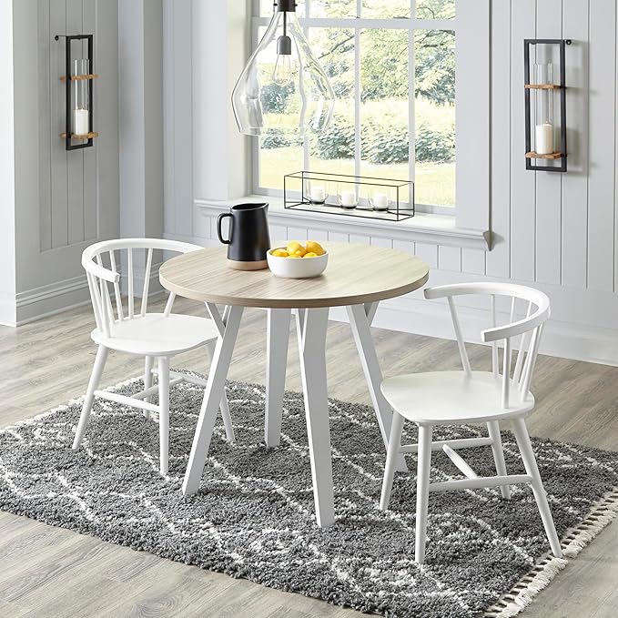 Signature Design by Ashley Grannen Modern 18" Spindle Back Dining Chair, 2 Count, White