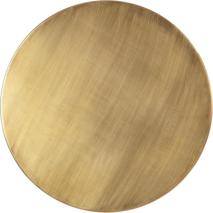Kate and Laurel Aja Modern Metal Round Side Table; 15 x 15 x 23; Antique Brass; Decorative Geometric Nightstand with Circular Tabletop and Unique Slanted Legs