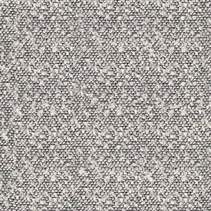 HomePop Modern Fabric Storage Ottoman with Wood Top -White Cream Boucle with Gray Yarn