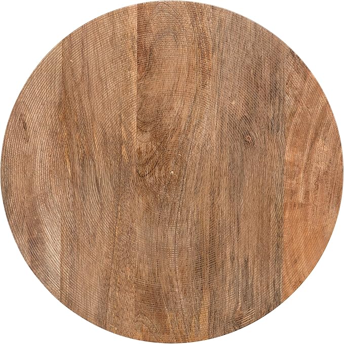 Kate and Laurel Rumsen Farmhouse Side Table, 16 x 16 x 21, Natural and Black, Sophisticated Modern Pedestal End Table for Storage and Display