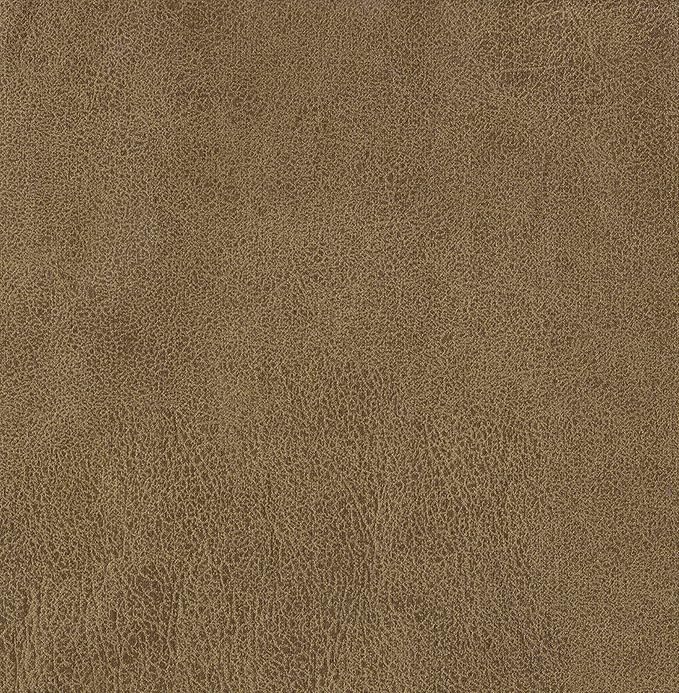 HomePop Home Decor | Modern Tufted Faux Leather Square Ottoman with Metal X Base | Ottoman for Living Room & Bedroom | Decorative Home Furniture, Light Brown Faux Leather