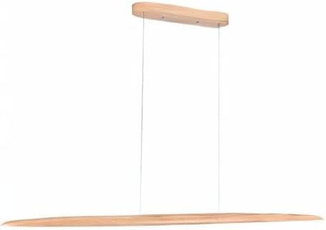 59" 40W Wood LED Linear Pendant Light Fixture Led Dining Room Light Dimmable Hanging Light Fixture for Dining Room Kitchen Island Pool Table Lights Natural Ash