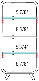 PaletteLife Figurine-Case 4 Tiers Collection-Case Mirror-Backboard Woodgrain Pink BLT-612PK