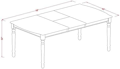 East West Furniture DOAV7-BCH-LC 7 Piece Kitchen Table & Chairs Set Consist of a Rectangle Butterfly Leaf Dining Table and 6 Faux Leather Upholstered Chairs, 42x78 Inch, Black & Cherry
