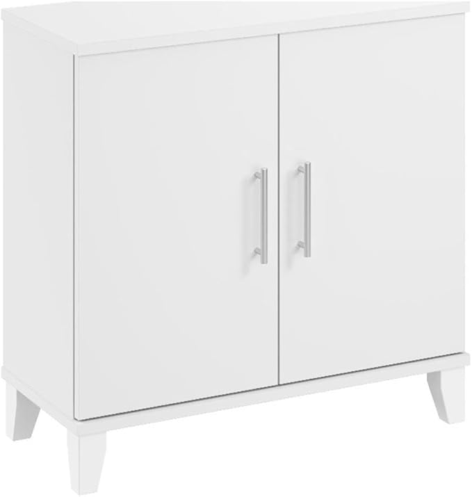 Bush Furniture Somerset Small Accent Storage Cabinet with Doors and Shelves in White, 2 Door Organizer for Home Office, Living Room, Kitchen Pantry, Entryway