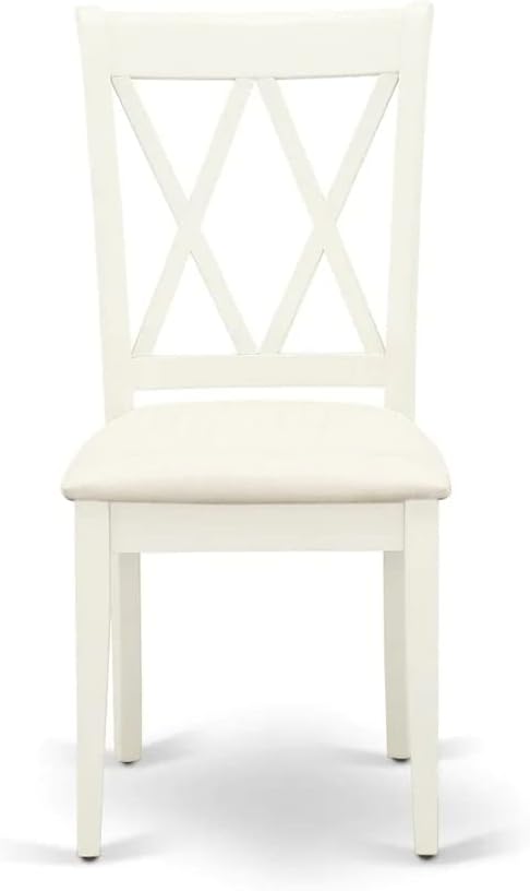 East West Furniture DOCL5-LWH-C 5 Piece Dinette Set for 4 Includes a Rectangle Dining Table with Butterfly Leaf and 4 Linen Fabric Dining Room Chairs, 42x78 Inch, Linen White