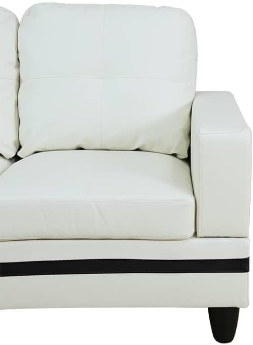 NicBex Sectional Couch 3 Pieces Sofa Set with Left Chaise PU Synthetic Leather L Shaped Cloud Couch for Living Room Furniture Sets with Storage Ottoman, Modular Sofa for Apartment, White+Black