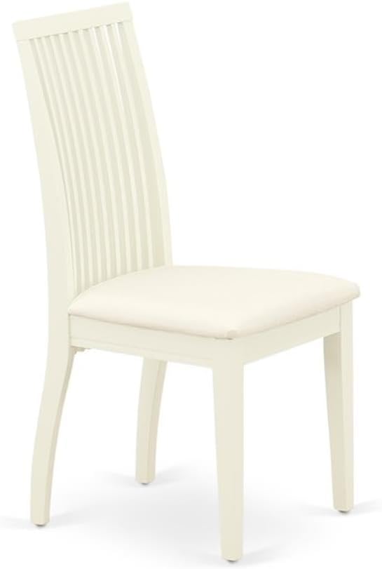 East West Furniture CAIP5-LWH-C 5 Piece Dinette Set for 4 Includes a Rectangle Dining Room Table and 4 Linen Fabric Kitchen Dining Chairs, 36x60 Inch, Linen White