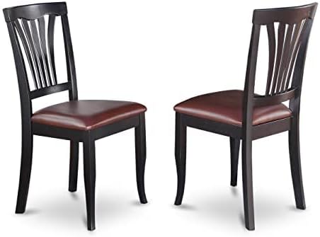 East West Furniture DOAV9-BCH-LC 9 Piece Dining Room Table Set Includes a Rectangle Wooden Table with Butterfly Leaf and 8 Faux Leather Kitchen Dining Chairs, 42x78 Inch, Black & Cherry