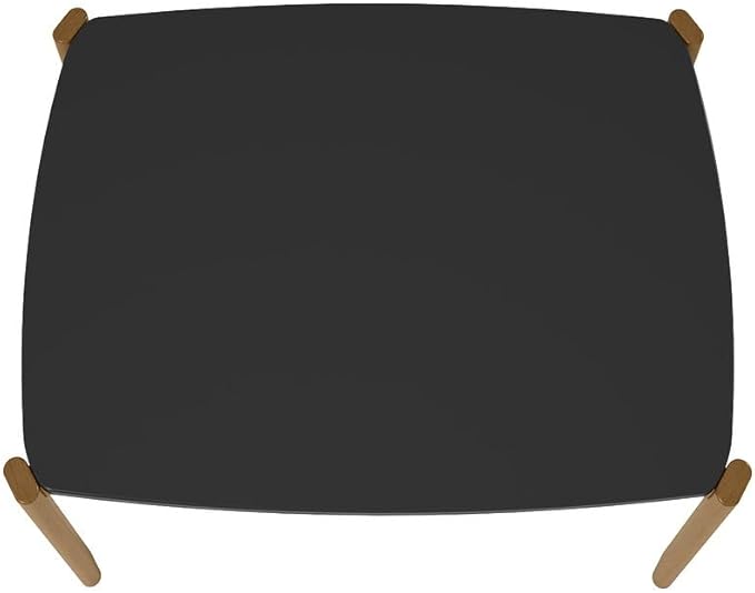 Manhattan Comfort Gales 47-Inch Mid Century Modern Dining Table for 2-4 Person, Unique Minimalist Home Furniture with Solid Eucalyptus Wood Legs, Matte Black