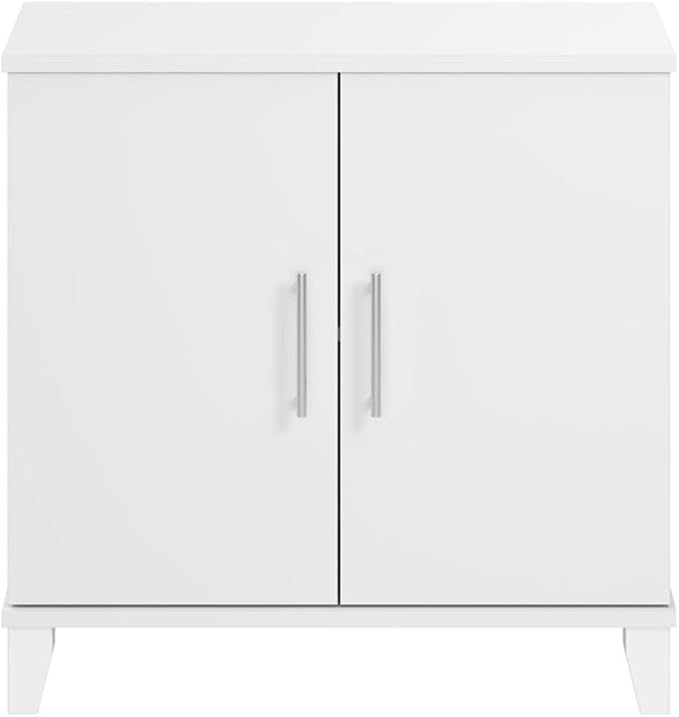 Bush Furniture Somerset Small Accent Storage Cabinet with Doors and Shelves in White, 2 Door Organizer for Home Office, Living Room, Kitchen Pantry, Entryway