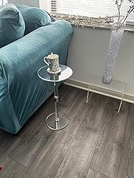 Small Drink Table,Acrylic Side Table, 10" L x 10" W x 21.3" H, End Table for The Living Room, Bedroom, Bathroom, Hallway and Balcony(Clear)