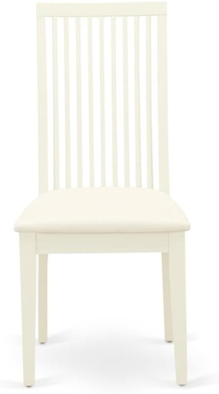 East West Furniture CAIP5-LWH-C 5 Piece Dinette Set for 4 Includes a Rectangle Dining Room Table and 4 Linen Fabric Kitchen Dining Chairs, 36x60 Inch, Linen White