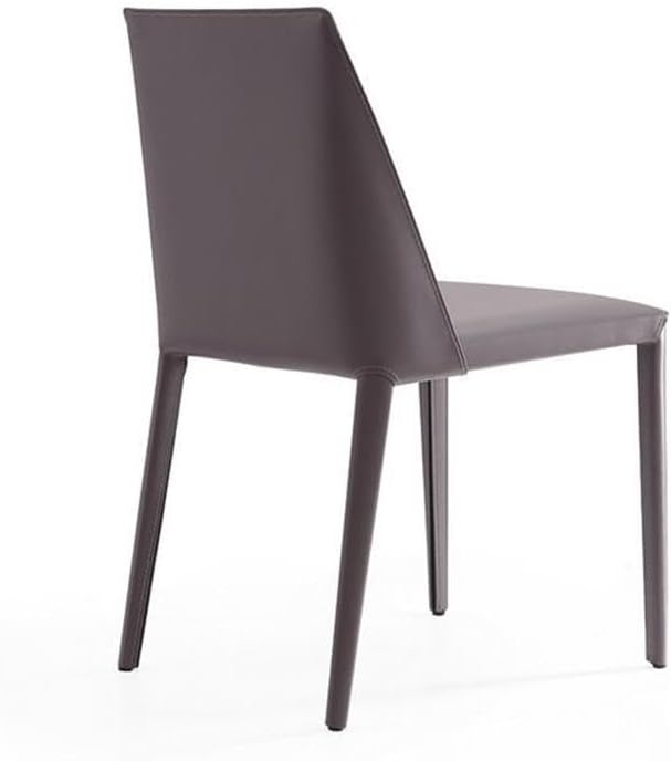Manhattan Comfort Paris Grey Saddle Leather Dining Chair (Set of 4), Grey